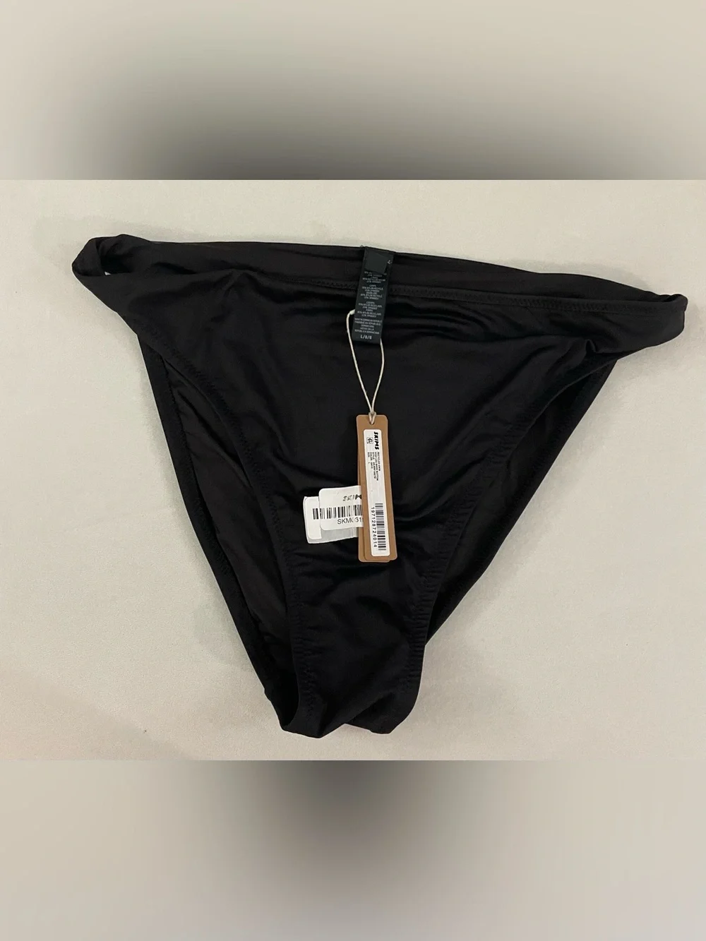 Skims NWT High-Leg Bikini Swim Bottom Black Onyx Size L